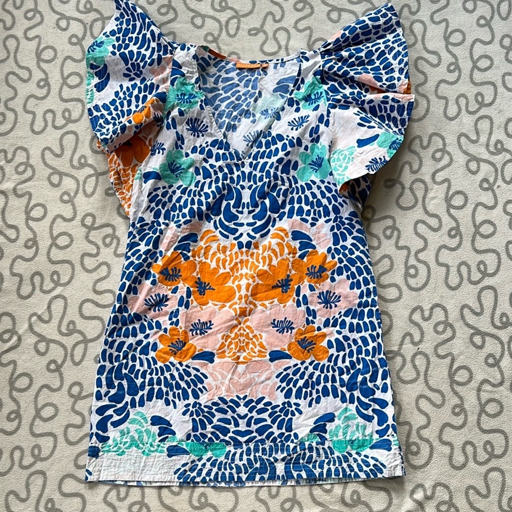 Oliphant Flutter Sleeve Printed Dress